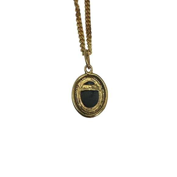 Vintage Women's Gold Tone Victorian Cameo Pendant Chain Necklace - 24in - Picture 4 of 6